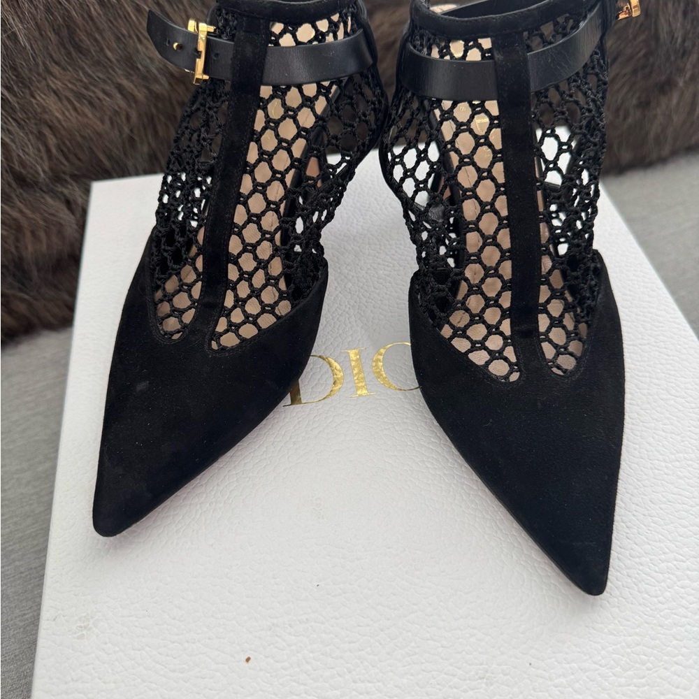 Dior Black Elegant Mesh Heels
